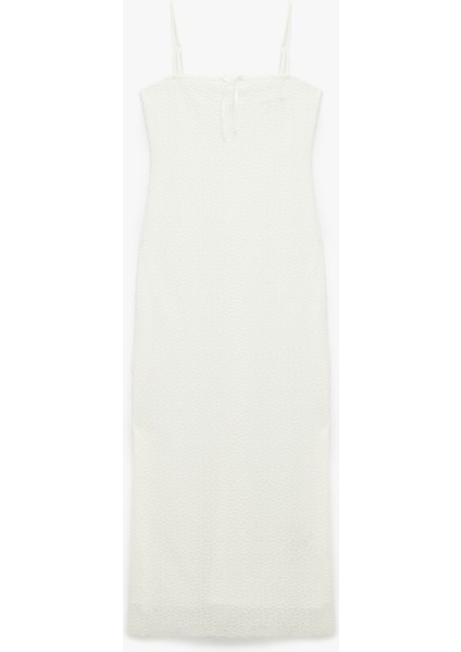 Ince Askılı Fiyonklu Dokulu Bodycon Maxi Elbise modelleri