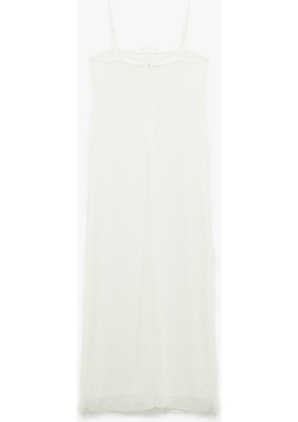 Ince Askılı Fiyonklu Dokulu Bodycon Maxi Elbise fırsatları