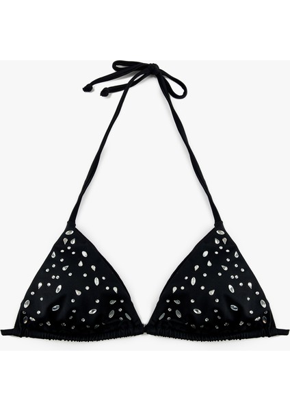 Taş Detaylı Üçgen Bikini Üstü