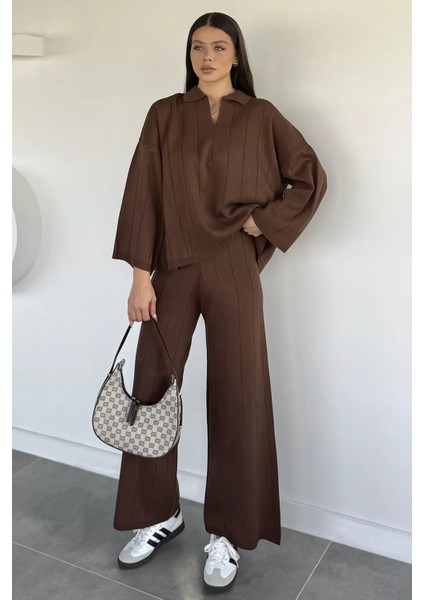 Polo Yaka Bluz Pantolon Triko Ikili Takım P-00019174