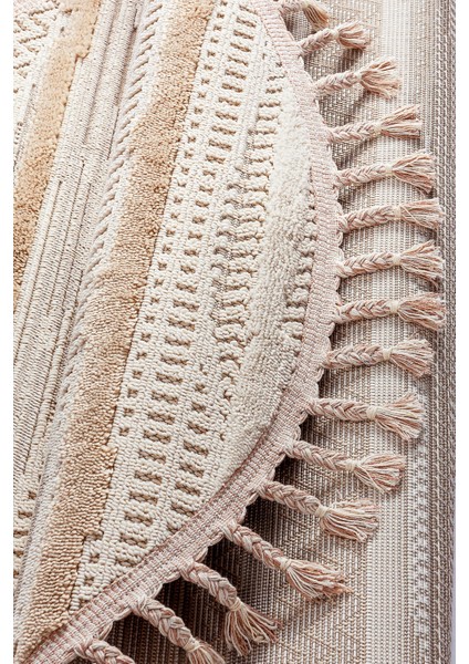 Enti Bonn 8803 Bej Daire Iskandinav Halı Salon Halısı Kesme Halı Yolluk