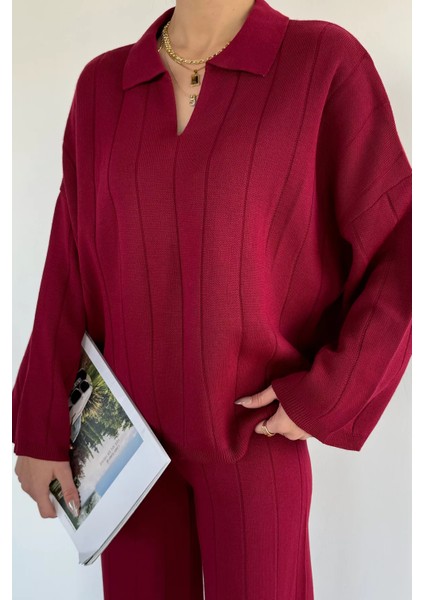 Polo Yaka Bluz Pantolon Triko Ikili Takım P-00019174 modelleri