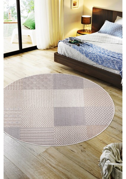 Enti Bonn 8806 Krem Daire Iskandinav Halı Salon Halısı Kesme Halı Yolluk