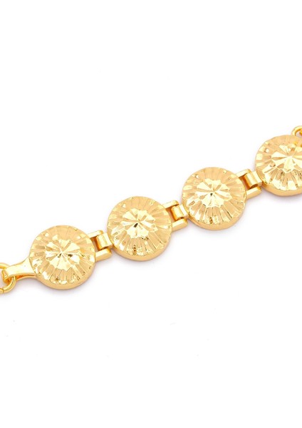 altın kaplama çiçek desenli çeyrekli çerçeve bileklik blk-1195 modelleri