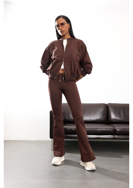Kahverengi Bomber Ceket Pantolon Takım 0718 modelleri