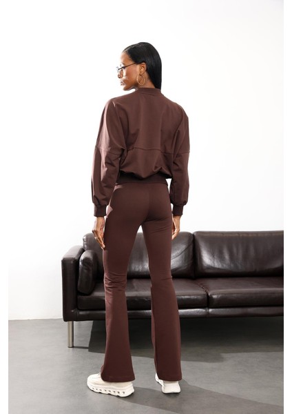 Kahverengi Bomber Ceket Pantolon Takım 0718