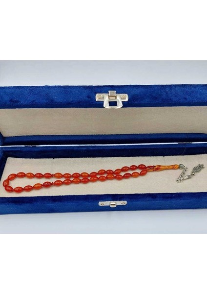 Turuncu Hareli Arpa Kesim Alpaka Püskül Kehribar Tespih fiyatları