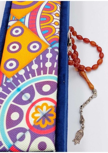 Turuncu Hareli Arpa Kesim Alpaka Püskül Kehribar Tespih fırsatları