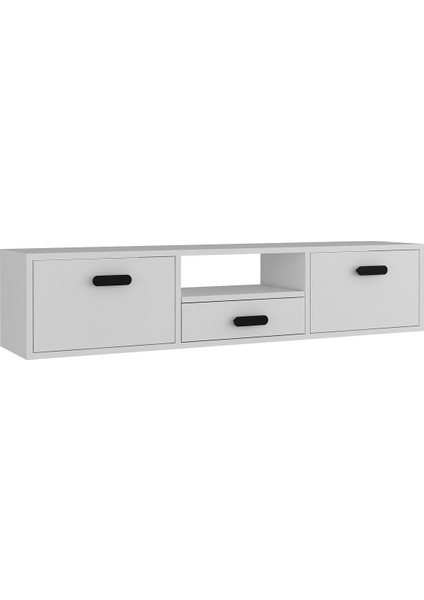 1328DROPCT-32 Duvara Montaj Tv Sehpası Beyaz-Siyah indirimleri