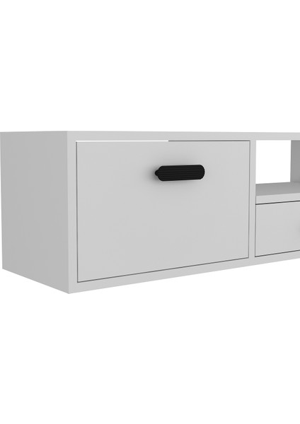 1328DROPCT-32 Duvara Montaj Tv Sehpası Beyaz-Siyah