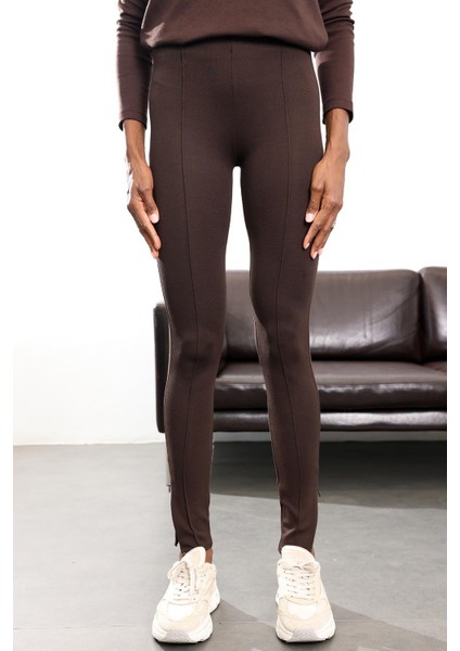 Acı Kahve Paçası Fermuarlı Tayt 2637 fırsatları