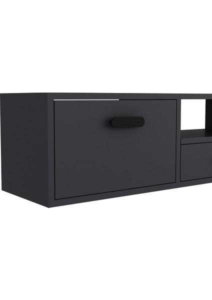 1328DROPCT-32 Duvara Montaj Tv Sehpası Antrasit-Siyah