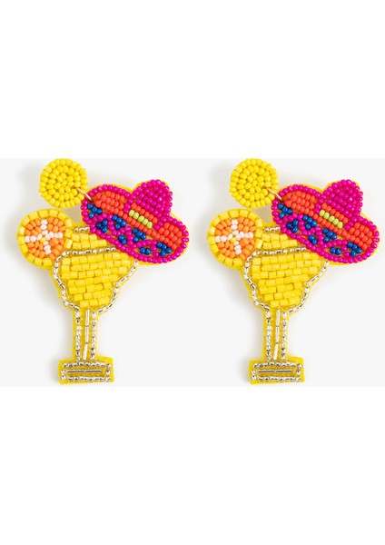 Çok Renkli Sallantılı Boncuklu Içecek Küpe