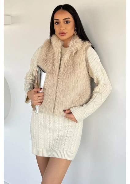 Kadın Iç Astarlı Ön Fermuarlı Peluş Yelek P-00019200 fiyatları