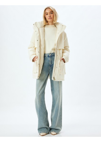 Oversize Mont Suni Kürk Detaylı Kapaklı Cepli fiyatları