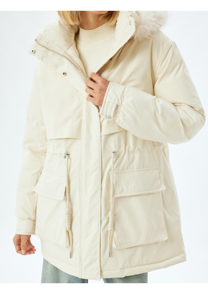 Oversize Mont Suni Kürk Detaylı Kapaklı Cepli indirimleri