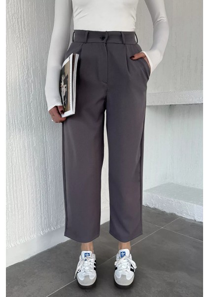 Kadın Yüksek Bel Pileli Palazzo Pantolon P-00019211