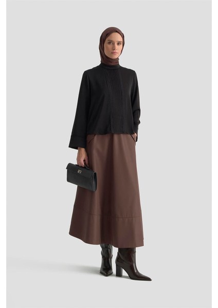 Nervürlü Bluz 25KD1112 Siyah modelleri