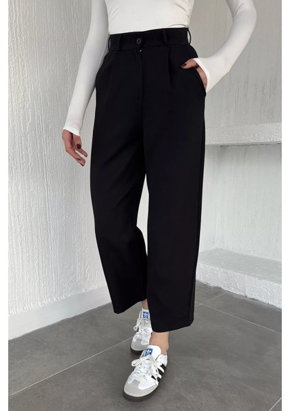 Kadın Yüksek Bel Pileli Palazzo Pantolon P-00019211