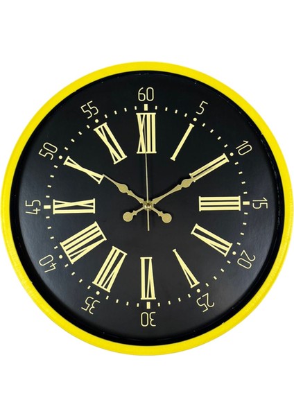 36 cm Dekoratif Sarı Duvar Saati fiyatları
