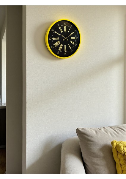 36 cm Dekoratif Sarı Duvar Saati fırsatları