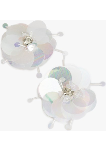 Çiçekli Pullu Taş Detaylı Küpe fiyatları