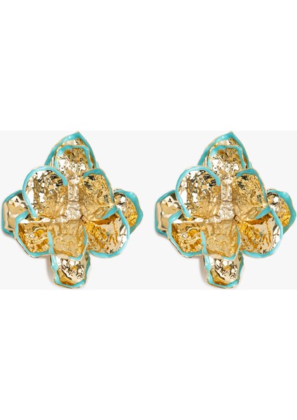 Büyük Boy Çelik Çiçek Küpe