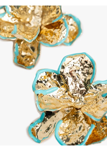 Büyük Boy Çelik Çiçek Küpe modelleri