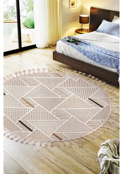 Enti Bonn 8805 Krem Daire Iskandinav Halı Salon Halısı Kesme Halı Yolluk