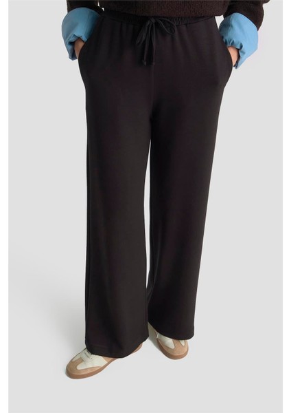 Beli Lastikli Palazzo Pantolon 25KD4039 Siyah modelleri