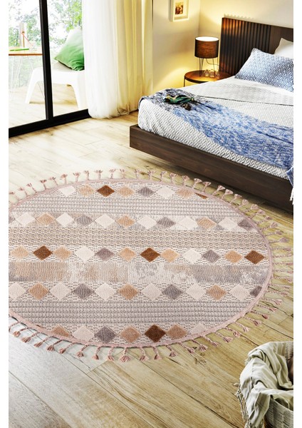 Enti Bonn 8807 Bej Daire Iskandinav Halı Salon Halısı Kesme Halı Yolluk