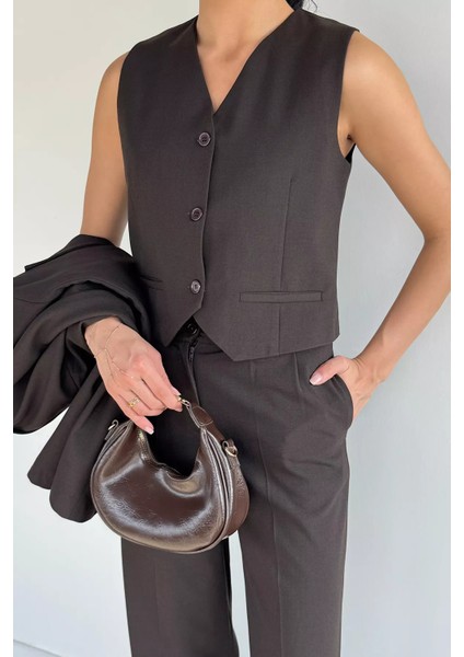 Kadın Yelek Blazer Ceket Pantolon Üçlü Takım P-00019230 fiyatları