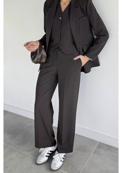 Kadın Yelek Blazer Ceket Pantolon Üçlü Takım P-00019230 modelleri