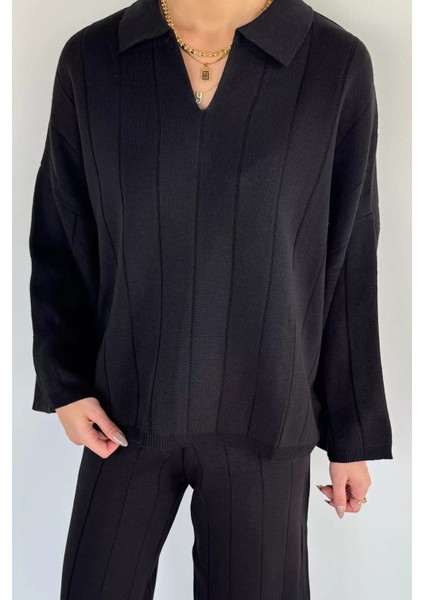 Polo Yaka Bluz Pantolon Triko Ikili Takım P-00019174