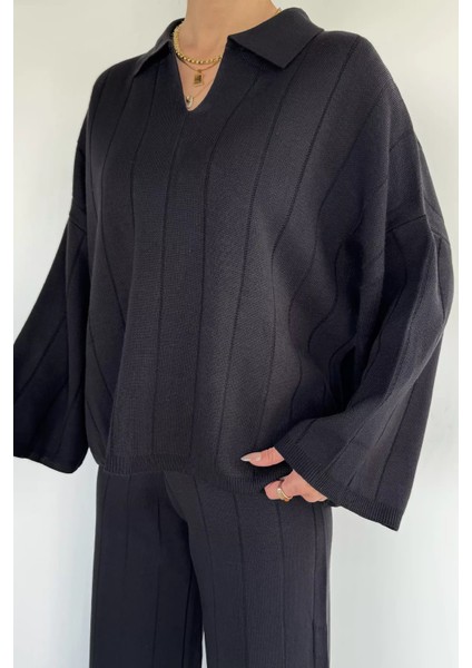 Polo Yaka Bluz Pantolon Triko Ikili Takım P-00019174 modelleri