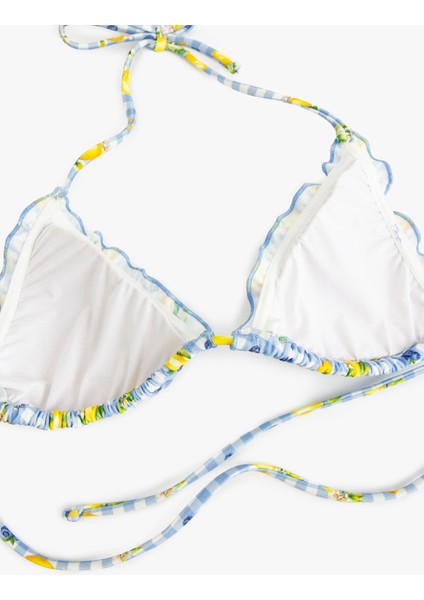 Pötikareli Limon Baskılı Üçgen Bikini Üstü fiyatları