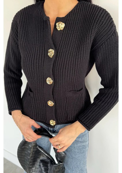 Kadın Çift Cepli Triko Ceket P-00019175