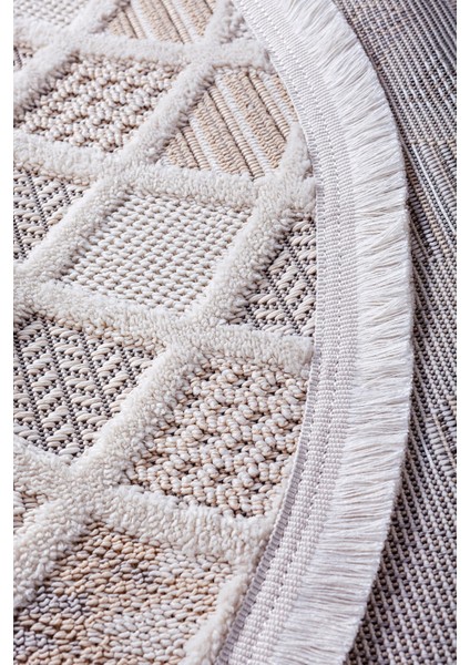 Enti Bonn 8802 Krem Daire Iskandinav Halı Salon Halısı Kesme Halı Yolluk
