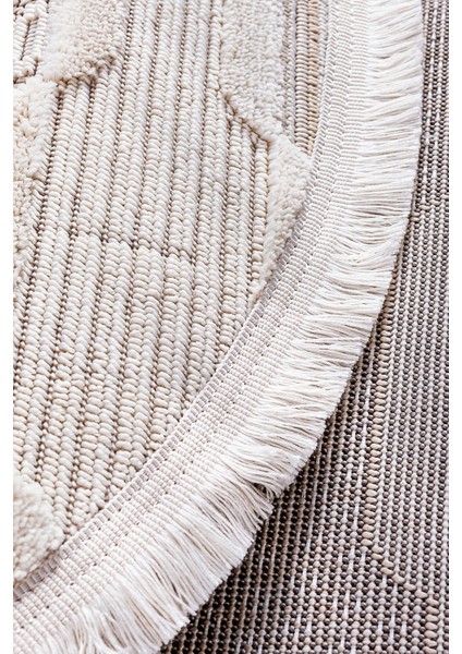 Enti Bonn 8801 Krem Daire Iskandinav Halı Salon Halısı Kesme Halı Yolluk