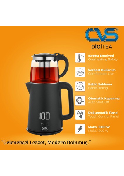 DN 1553 DİGİTEA Isı Ayarlı Dijital Çay Makinesi fiyatları
