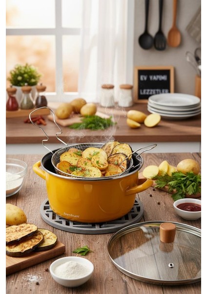 Nostalji - Kızartma Tenceresi Hardal 22 cm modelleri