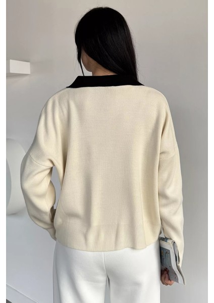 Polo Yaka Salaş Triko Bluz (S,m,l,xl Uyumludur) P-00019068 fırsatları