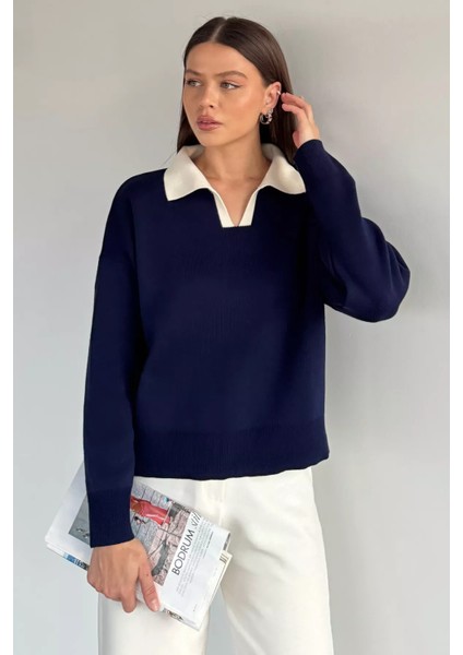 Polo Yaka Salaş Triko Bluz (S,m,l,xl Uyumludur) P-00019068 fiyatları