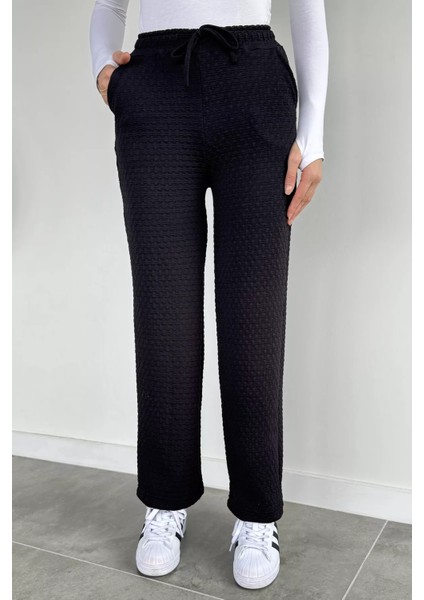 Kadın Bel Lastikli Yüksek Bel Kendinden Desenli Pantolon P-00019078 fiyatları