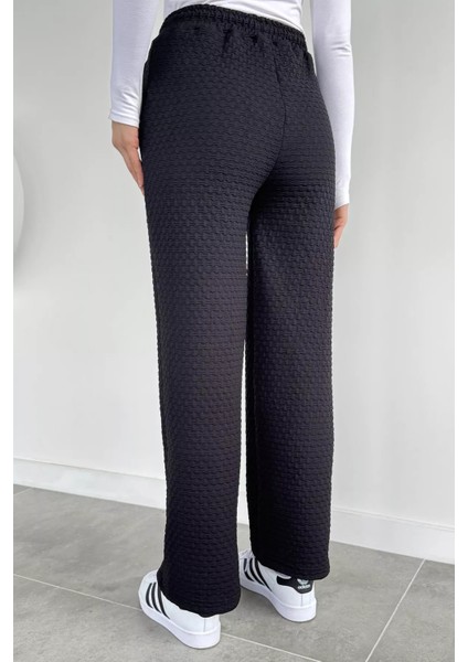 Kadın Bel Lastikli Yüksek Bel Kendinden Desenli Pantolon P-00019078 modelleri