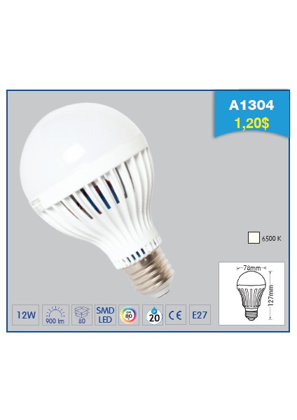 12W LED Ampul (7,8*12,7 Cm) 10 Adet modelleri