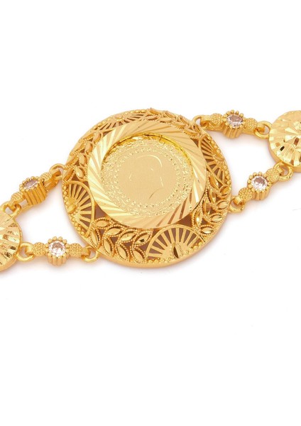 altın kaplama çiçek desenli çeyrekli bileklik blk-1194 fiyatları