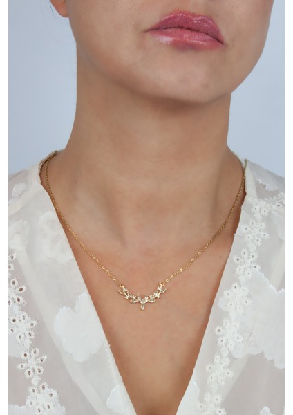 Zirkon Taşlı Dal Form Minimal Kolye fiyatları