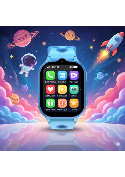 KN8101 M Akıllı Çocuk Saati 4g Sim Kart Destekli Görüntülü Görüşme Özelliği