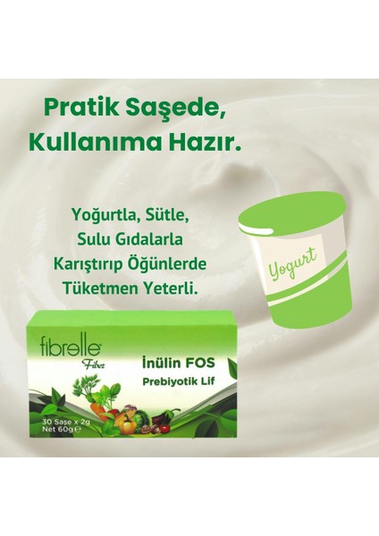 Inülin Fos Prebiyotik Lif 2 gr Saşe 30 Adet Kutu 2 Adet fırsatları